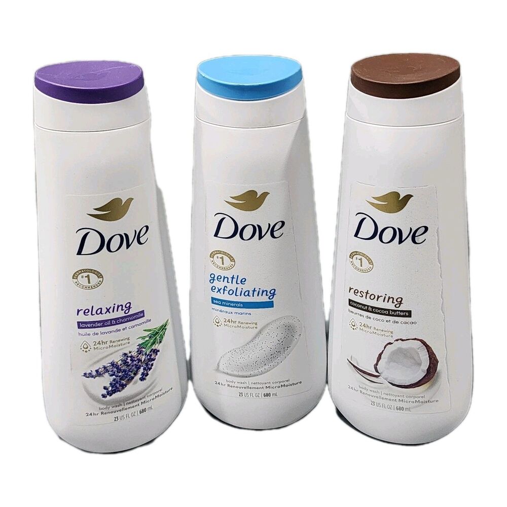 Dove Relax, Exfoliate & Restore Body Wash Variety Pack, 3 pk./23 FL OZ